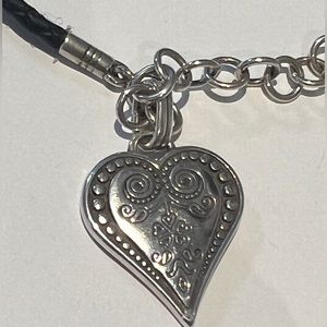 Brighton Black choker with sterling silver heart